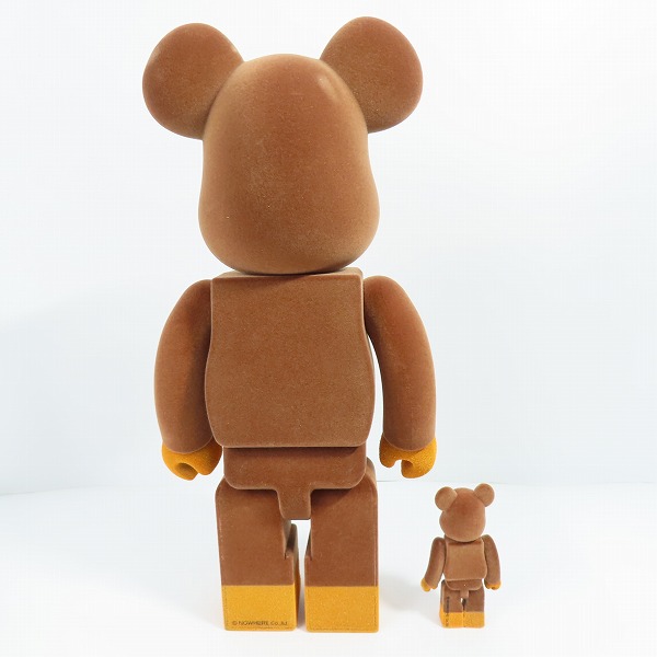 実際に弊社で買取させて頂いたMEDICOM TOY×A BATHING APE/メディコムトイ×アベイシングエイプ BE@RBRICK BABY MILO(R) Flocky Ver. 100％ & 400％の画像 3枚目