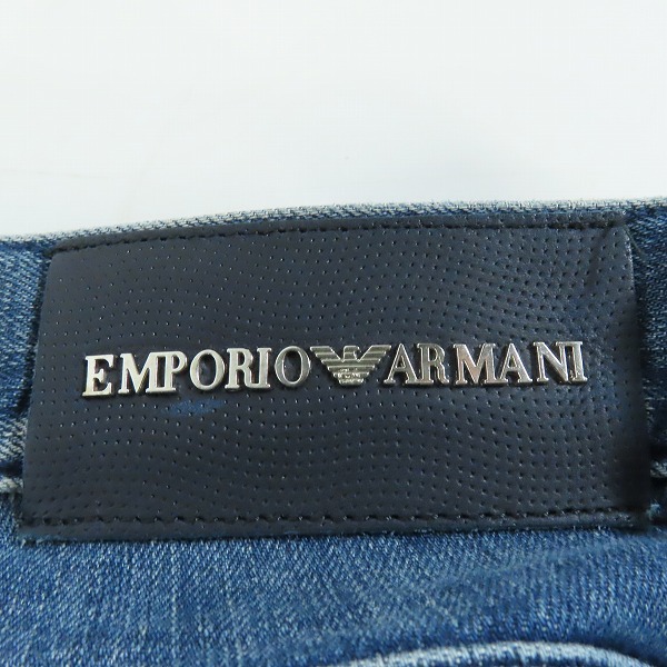実際に弊社で買取させて頂いたEMPORIO ARMANI/エンポリオアルマーニ  ロゴプレート スリムフィット スキニーデニムパンツ/34の画像 2枚目