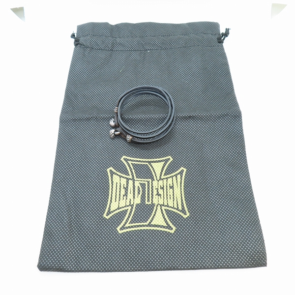 実際に弊社で買取させて頂いたDEAL DESIGN/ディールデザイン レザーブレスレット 2スカルコード 390521の画像 9枚目