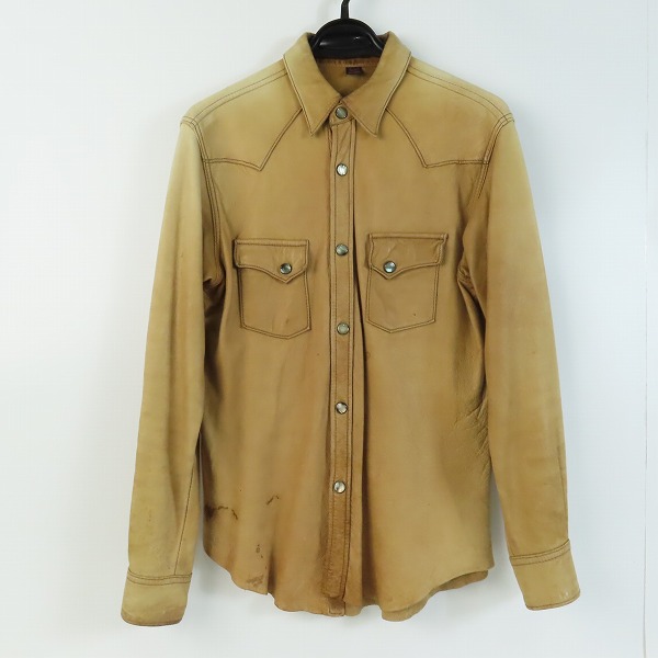 実際に弊社で買取させて頂いたTHE FLAT HEAD/フラットヘッド レザーシャツジャケット ディアスキン/鹿革/40