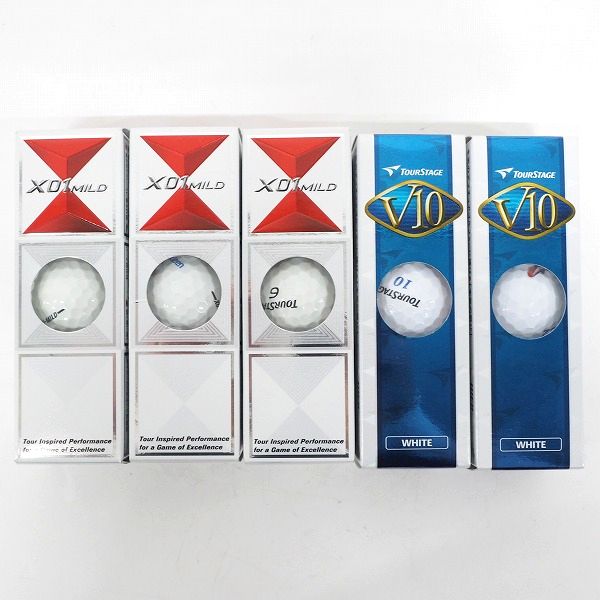 実際に弊社で買取させて頂いた【未使用/オウンネーム】BRIDGESTONE/ブリヂストン TOUR STAGE/ツアーステージ  X01-MILD・V10 ゴルフボール 計15個