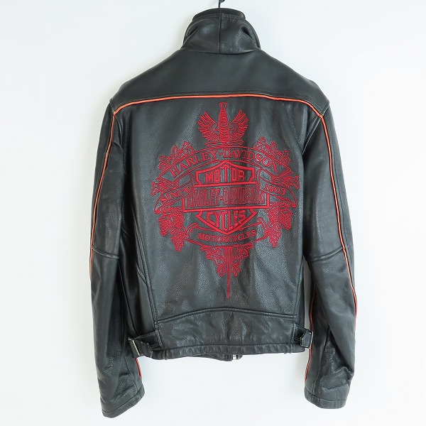 実際に弊社で買取させて頂いた Harley-Davidson/ハーレーダビッドソン  バック刺繍 本革レザー シングルライダース/40351/Mの画像 1枚目