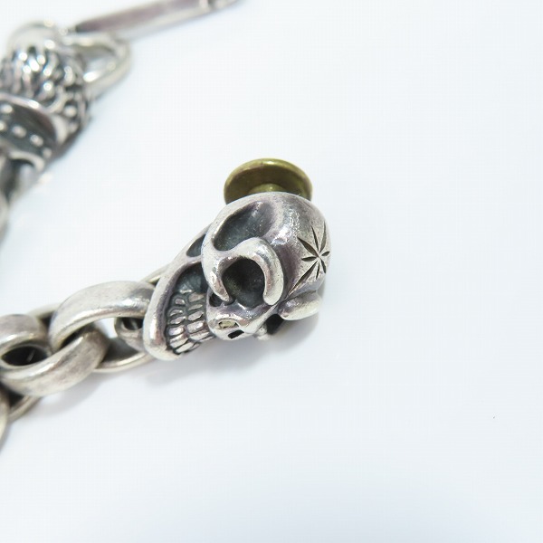 実際に弊社で買取させて頂いたBWL/BILL WALL LEATHER/ビルウォールレザー ビンテージスカル&ライオン シルバーウォレットチェーンの画像 8枚目