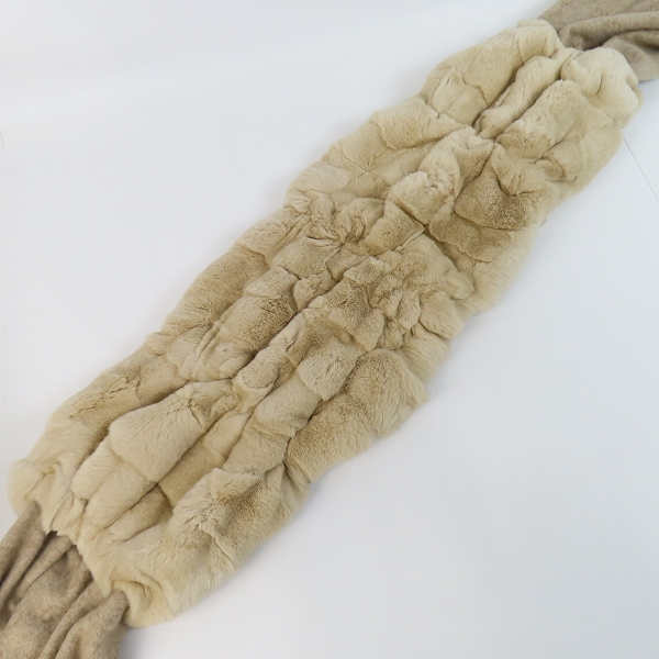 実際に弊社で買取させて頂いたGUCCI/グッチ ラビットファー/カシミヤ マフラーの画像 4枚目