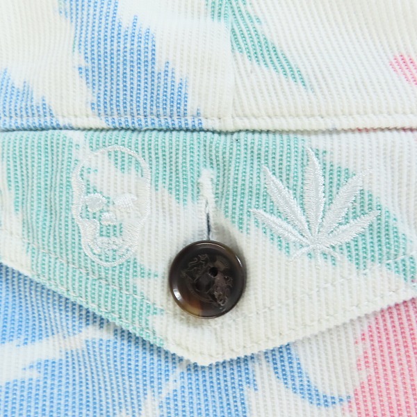 実際に弊社で買取させて頂いたLucien PellatFinet/ルシアンペラフィネ 総柄 スカル刺繍  ストライプ ハーフパンツ/Sの画像 7枚目
