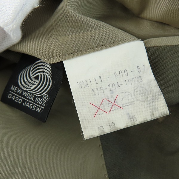 実際に弊社で買取させて頂いたBurberry's/バーバリーズ 裏地総柄/ホースロゴボタン ダブルジャケット/ブレザー グレー系の画像 3枚目