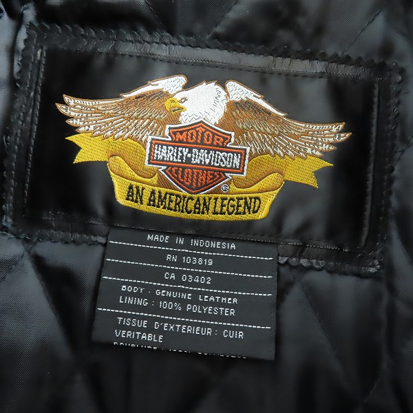 実際に弊社で買取させて頂いたHARLEY DAVIDSON/ハーレーダビッドソン レザージャケット/Sの画像 2枚目