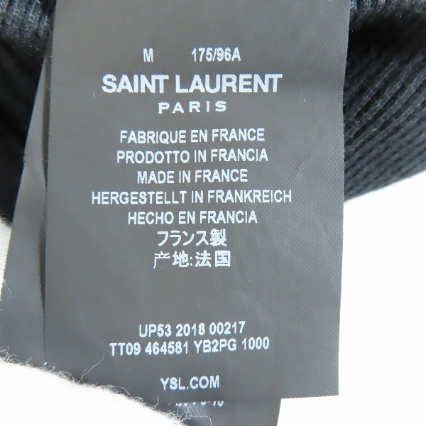 実際に弊社で買取させて頂いた【JPタグ】SAINT LAURENT PARIS/サンローランパリ プルオーバーパーカー ブラック/TT09 464581 YB2PG 1000/Mの画像 3枚目