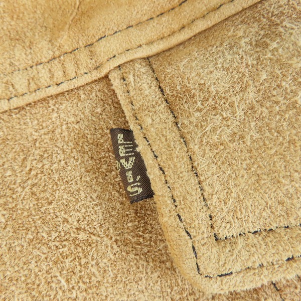 実際に弊社で買取させて頂いたLEVIS/リーバイス  均等V ビッグE 60-70S ヴィンテージ 3rd Type スエード/スウェード レザー トラッカージャケットの画像 3枚目