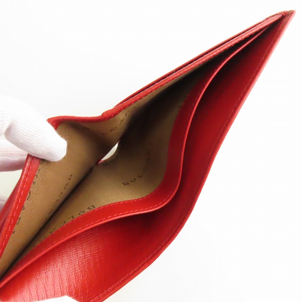 実際に弊社で買取させて頂いたBVLGARI/ブルガリ 二つ折り財布 コインケース カードケース レッドの画像 4枚目