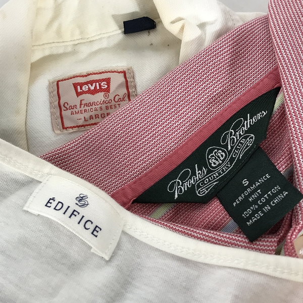 実際に弊社で買取させて頂いた【おまとめ】エディフィス/リーバイス/ブルックスブラザーズ 他 Tシャツ/カーディガン/カットソー 等
