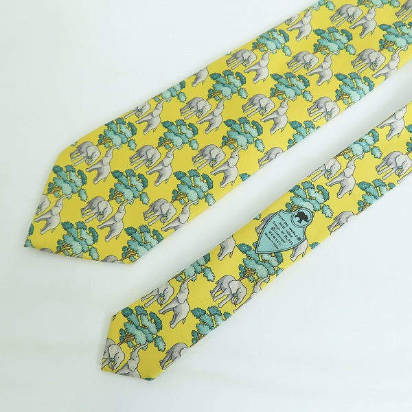 実際に弊社で買取させて頂いたHUNTING WORLD/ハンティングワールド エレファント総柄  シルクネクタイ の画像 1枚目