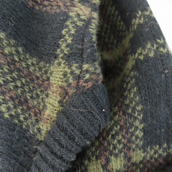 実際に弊社で買取させて頂いたSTUSSY/ステューシー チェック柄 ウール セーター/Lの画像 5枚目