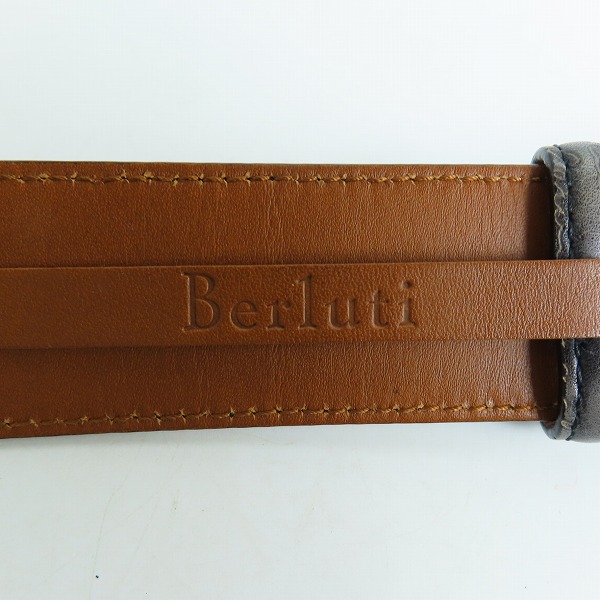 実際に弊社で買取させて頂いたberluti/ベルルッティ カリグラフィー レザーベルト 85 34の画像 4枚目
