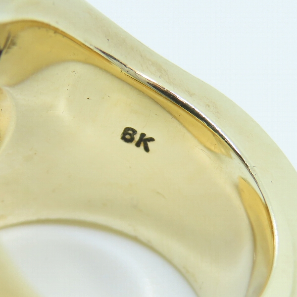 実際に弊社で買取させて頂いたTENDERLOIN/テンダーロイン 8K T-H.S RING GOLD/STONE ホースシューリング w/ダイヤ 12.5-13.5号の画像 5枚目