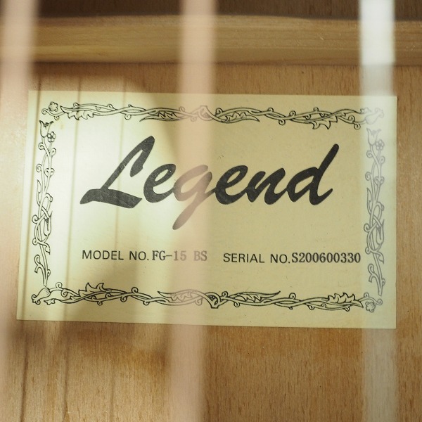 実際に弊社で買取させて頂いた★Legend by Aria/レジェンド FG-15 BS アコースティックギター/アコギ ソフトケース付の画像 4枚目