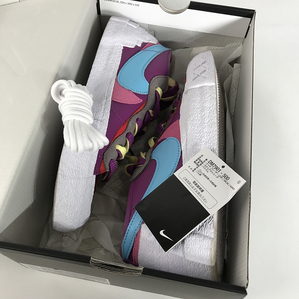 実際に弊社で買取させて頂いたNIKE×KAWS×SACAI/ナイキ×カウズ×サカイ BLAZER LOW/ブレーザーロー パープルダスク DM7901-500/26.5の画像 8枚目