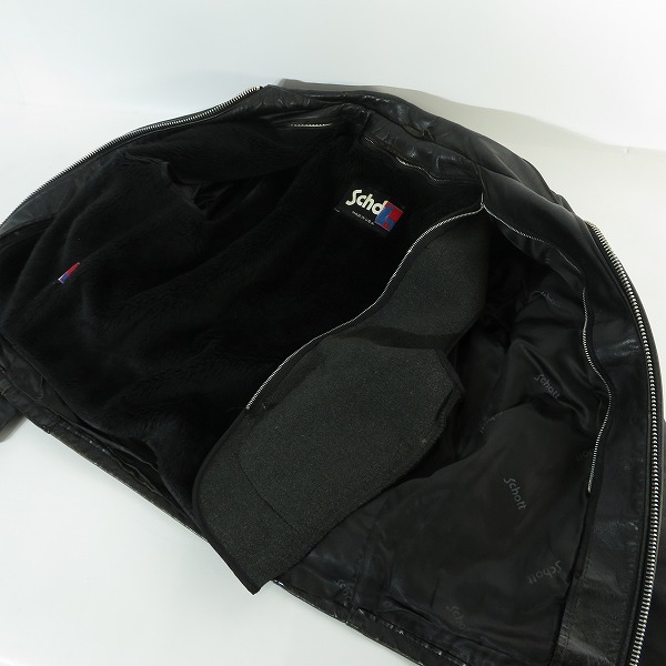 実際に弊社で買取させて頂いたSCHOTT/ショット シングル レザー ライダースジャケット/ライナー付き/38の画像 6枚目