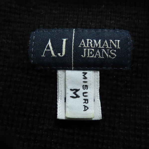 実際に弊社で買取させて頂いたARMANI JEANS/アルマーニ ジーンズ ジップアップ ウール混 ジャケット ブラック Mの画像 2枚目