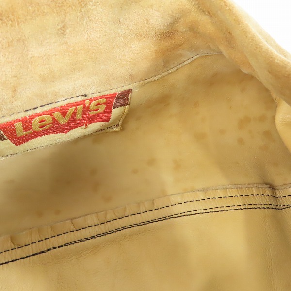 実際に弊社で買取させて頂いたLEVIS/リーバイス  均等V ビッグE 60-70S ヴィンテージ 3rd Type スエード/スウェード レザー トラッカージャケットの画像 4枚目