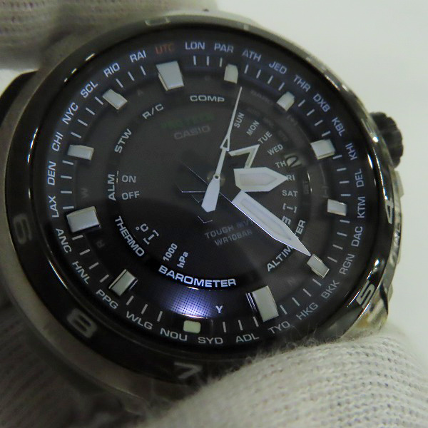 実際に弊社で買取させて頂いた(2)CASIO/カシオ PROTREK/プロトレック MANASLU/マナスル タフソーラー PRX-7000T-7JFの画像 5枚目