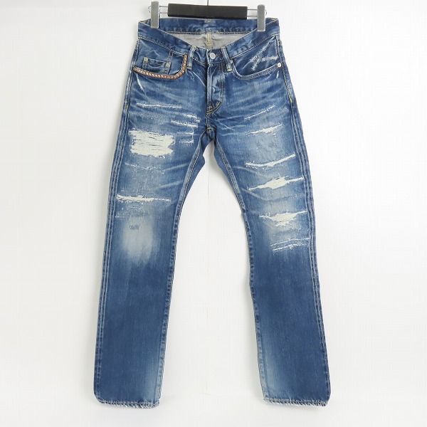 実際に弊社で買取させて頂いた【未使用】HYSTERIC GLAMOUR/ヒステリックグラマー VSR加工 スタッズ付きデニムパンツ 0222AP05 28