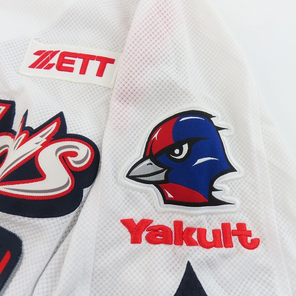 実際に弊社で買取させて頂いたZETT×BEAMS/ゼット×ビームス NPBマーク 東京ヤクルトスワローズ ホーム ユニフォーム #19 石川雅規/Oの画像 3枚目
