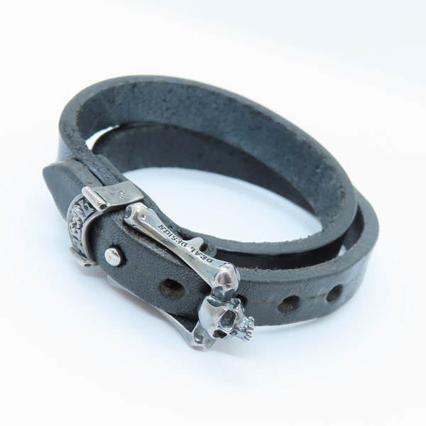 実際に弊社で買取させて頂いたDEAL DESIGN/ディールデザイン レザーブレスレット スカルハンガー 391508