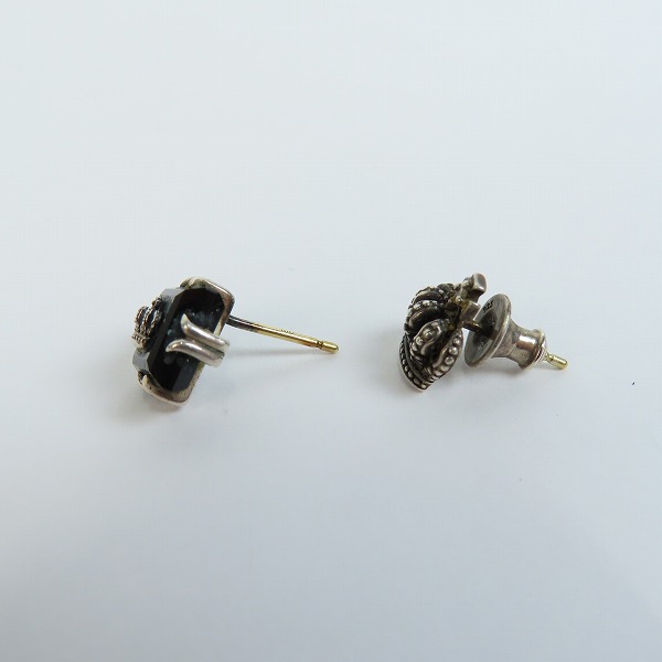 実際に弊社で買取させて頂いたJustin Davis/ジャスティンデイビス クラウン/オニキス/フープ ピアス 4点セット の画像 2枚目