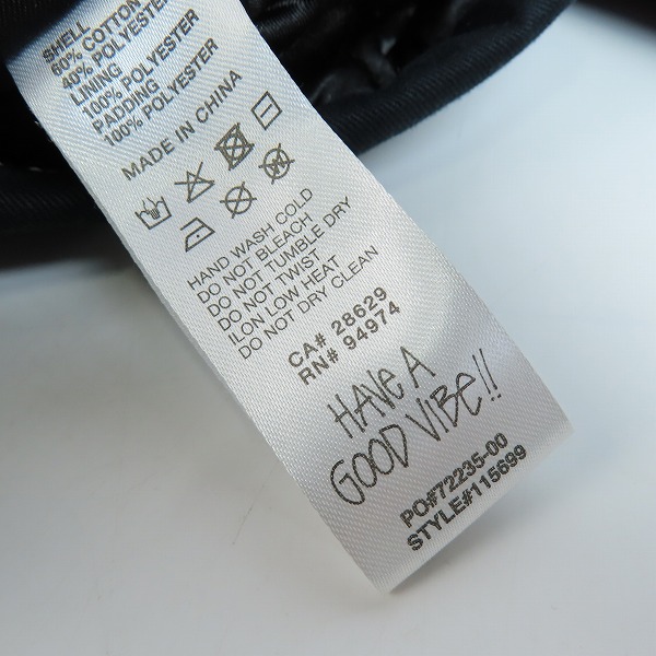 実際に弊社で買取させて頂いたSTUSSY/ステューシー  コットン 中綿 ダブルライダース ジャケット 115699/Lの画像 3枚目