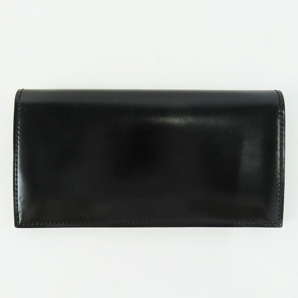 実際に弊社で買取させて頂いたGANZO/ガンゾ SHELL CORDOVAN 2/シェルコードバン2 ファスナー小銭入れ付き長財布 ブラックの画像 1枚目
