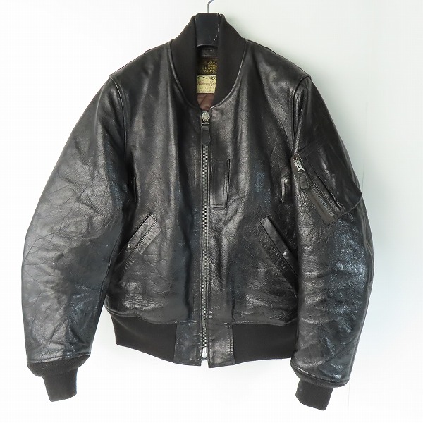 実際に弊社で買取させて頂いたBUZZ RICKSON'S/バズリクソンズ WILLIAM GIBSON BLACK MA-1 HORSE HIDE レザー フライトジャケット BR80465/38