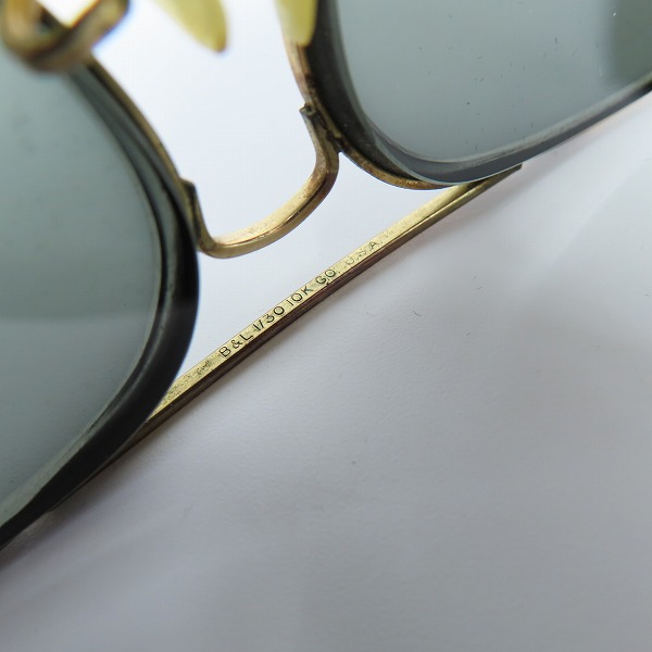 実際に弊社で買取させて頂いたRay-Ban/レイバン B&L/ボシュロム社製 ティアドロップ型 アイウェア/サングラス 度入り ゴールドの画像 5枚目