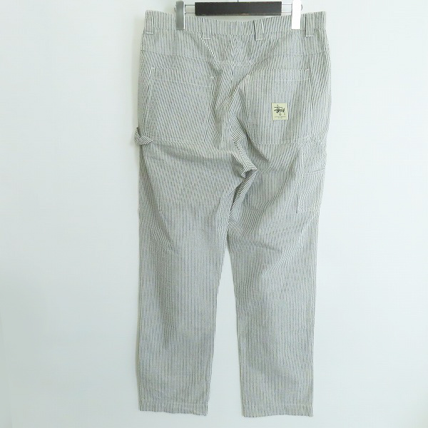 実際に弊社で買取させて頂いたSTUSSY/ステューシー/ストライプ ダブルニー ペインターパンツ/W32/ワークパンツの画像 1枚目