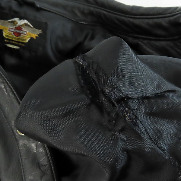 実際に弊社で買取させて頂いたHARLEY-DAVIDSON/ハーレーダビッドソン 牛革 レザー シャツジャケットの画像 6枚目