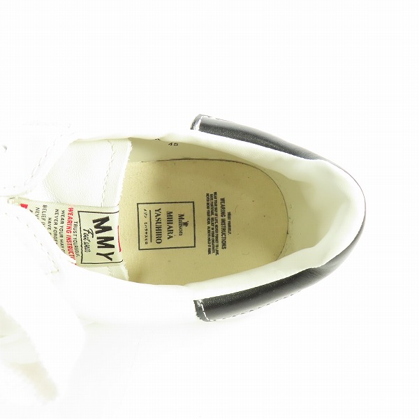 実際に弊社で買取させて頂いたMIHARA YASUHIRO/メゾンミハラヤスヒロ  Sole Shellcap Leather レザースニーカー ホワイト  A06FW702/45 の画像 4枚目