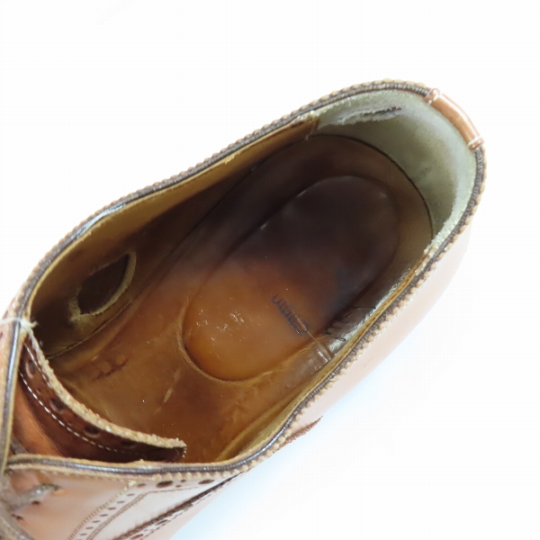 実際に弊社で買取させて頂いたsantoni/サントーニ グッドイヤー ストレートチップ 茶 7313/7の画像 4枚目