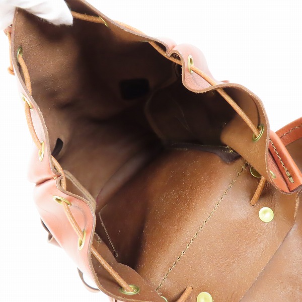 実際に弊社で買取させて頂いたHERZ/ヘルツ 半かぶせの二本ベルト リュック/レザー バックパック R-152の画像 4枚目