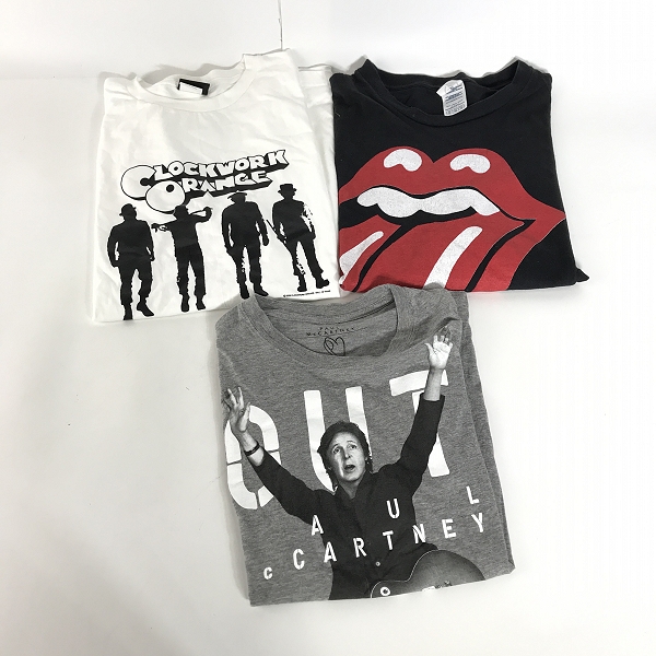 実際に弊社で買取させて頂いた【おまとめ】ローリングストーンズ/ポールマッカートニー/時計じかけのオレンジ 他 バンドTシャツ/映画Tシャツ 等