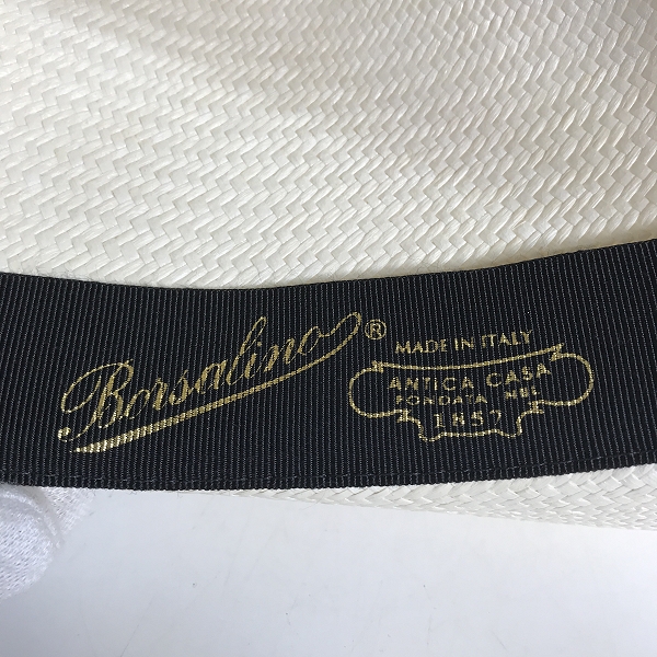 実際に弊社で買取させて頂いたBorsalino/ボルサリーノ 中折れ パナマハット ストローハット/57の画像 5枚目