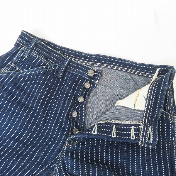 実際に弊社で買取させて頂いたTHE FLAT HEAD/フラットヘッド ウォバッシュストライプ ペインターパンツ/32の画像 3枚目