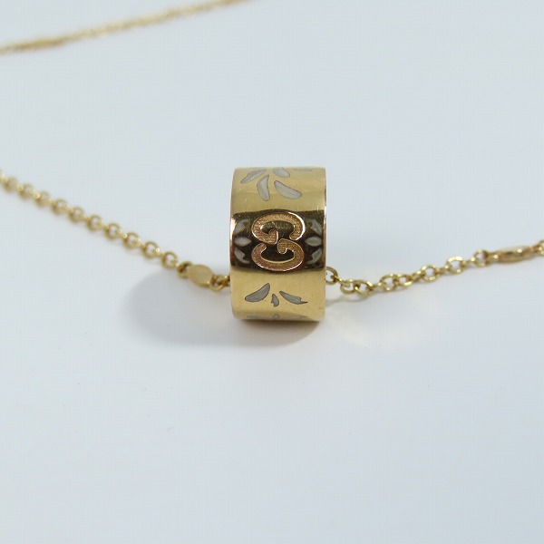 実際に弊社で買取させて頂いたGUCCI/グッチ AU750/K18 インターロッキングGブロッサム サークルネックレス 434553の画像 1枚目