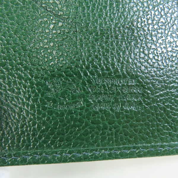 実際に弊社で買取させて頂いたIL BISONTE/イルビゾンテ レザー グリーン 二つ折り財布/ウォレットの画像 4枚目