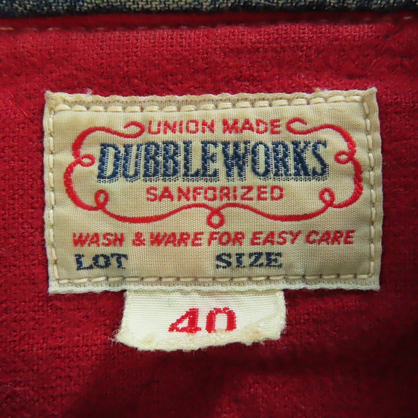 実際に弊社で買取させて頂いたWAREHOUSE/ウエアハウス DUBBLE WORKS キルティング デニムジャケット 40の画像 2枚目
