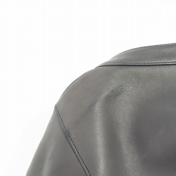 実際に弊社で買取させて頂いたISAMU KATAYAMA BACKLASH/バックラッシュ シングル ライダースジャケット スペインシープ B-1572-01 Sの画像 5枚目