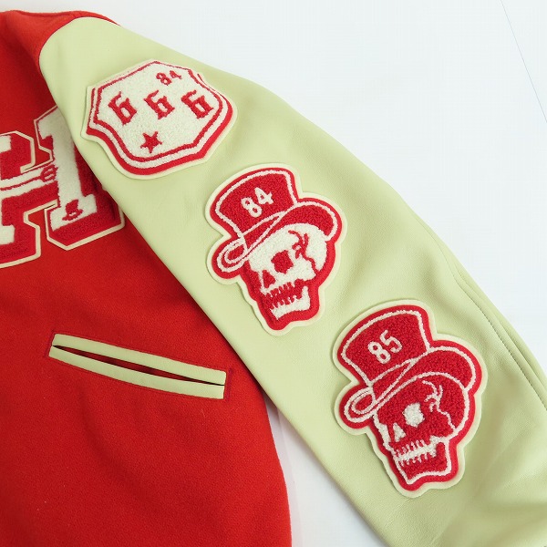 実際に弊社で買取させて頂いたHYSTERIC GLAMOUR/ヒステリックグラマー DEVIL刺繍 袖レザー スタジャン 02173AB03/Mの画像 3枚目