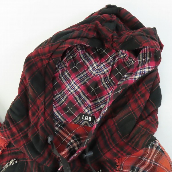 実際に弊社で買取させて頂いたL.G.B./ルグランブルー フーデッド チェック 長袖シャツ/パーカー Shirt-G/PK/M 6516HC/2の画像 5枚目