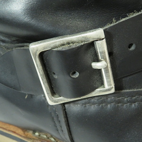 実際に弊社で買取させて頂いたRED WING/レッドウィング ショート エンジニアブーツ スチールトゥ ブラック 2976/11Dの画像 8枚目