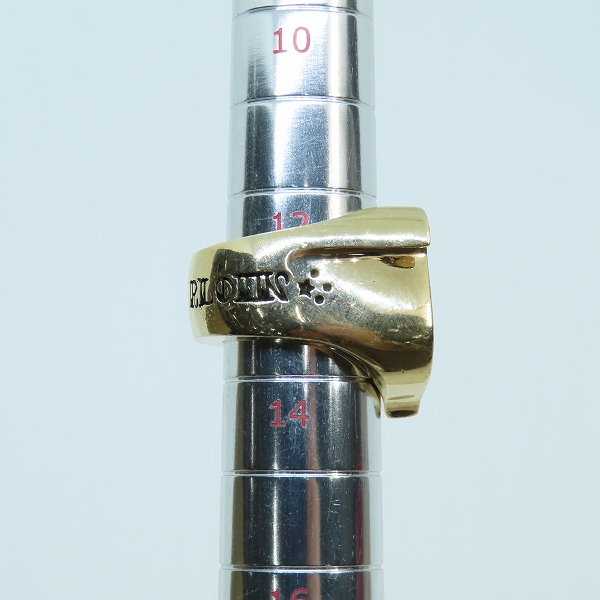 実際に弊社で買取させて頂いたTENDERLOIN/テンダーロイン 8K T-H.S RING GOLD/STONE ホースシューリング w/ダイヤ 12.5-13.5号の画像 8枚目