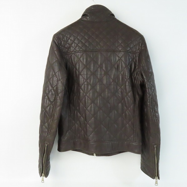 実際に弊社で買取させて頂いたDOLCE&GABBANA/ドルチェ&ガッバーナ ラムレザー キルティングライダースジャケット 48の画像 1枚目